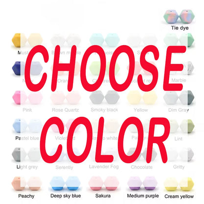 Silicone Hexagon Beads 10pcs Food Grade DIY Jewelry Making
