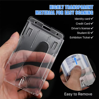 Retractable ID Card Holder Transparent Badge Holder Case