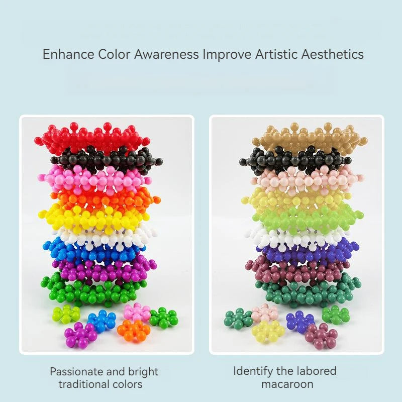 Plum Blossom Building Blocks Colorful Snowflake STEM Construction Toy