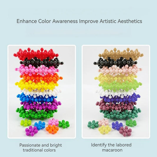 Plum Blossom Building Blocks Colorful Snowflake STEM Construction Toy