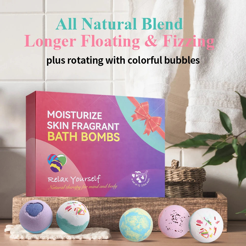 Bath Bomb Gift Set 12 Pack Handmade Aromatherapy Spa Bombs