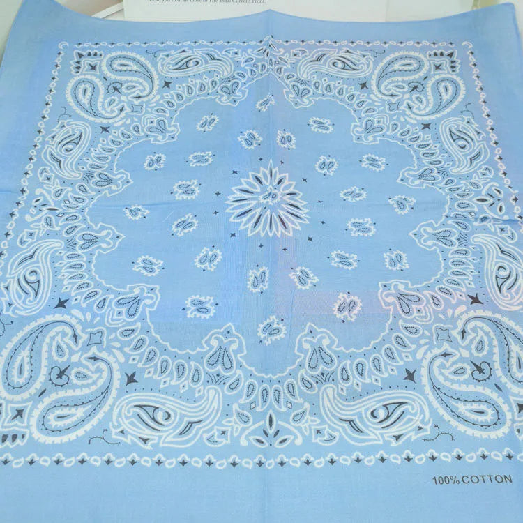 Paisley Bandana 100% Cotton Square Head Scarf 55cm