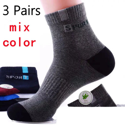 Men's Bamboo Fiber Socks Breathable Crew Sports Socks