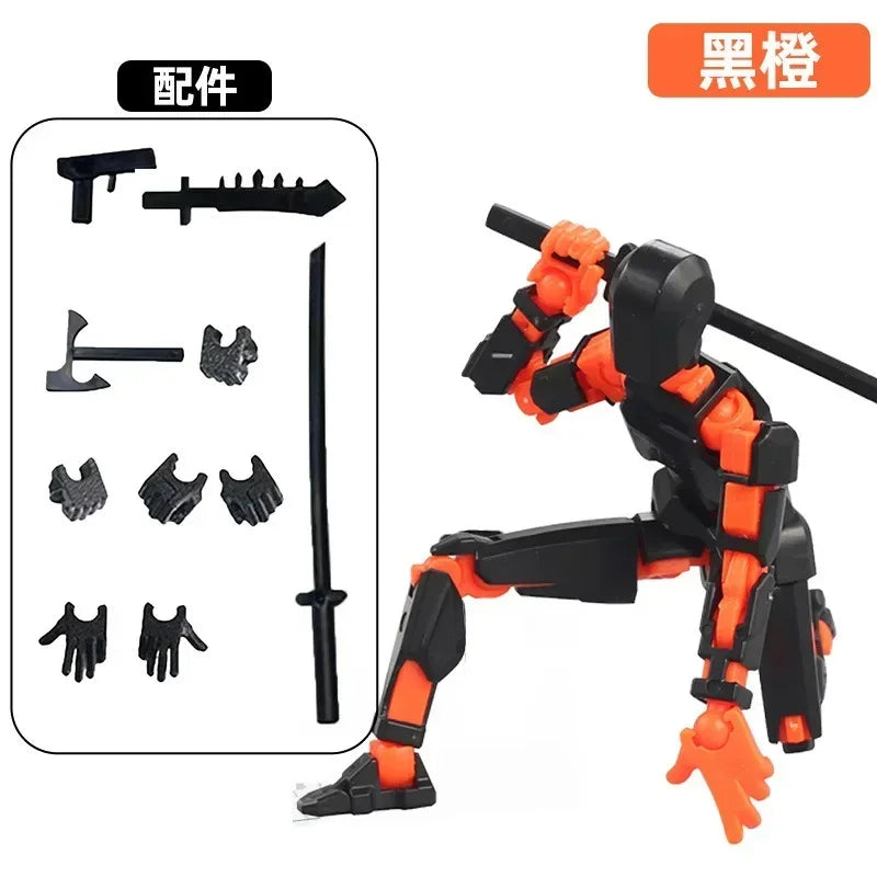 T13 Multi-Joint Robot Action Figure with Dog – 14cm Poseable Model