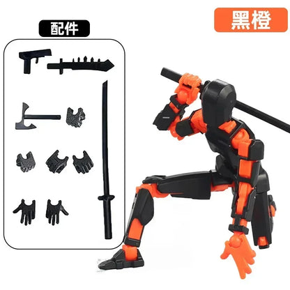 T13 Multi-Joint Robot Action Figure with Dog – 14cm Poseable Model