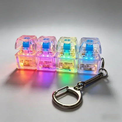 LED Keyboard Keychain Fidget Toy Crystal Clicker Sensory Gadget