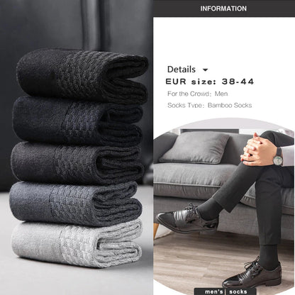 Bamboo Fiber Crew Socks Men's Breathable Business Socks