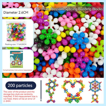Plum Blossom Building Blocks Colorful Snowflake STEM Construction Toy