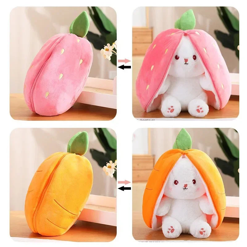 Rabbit Plush Toy – Strawberry Carrot Bunny Plush Doll 25cm