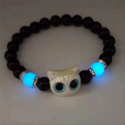Matching Couple Bracelets Glow in the Dark Cat Friendship Gift