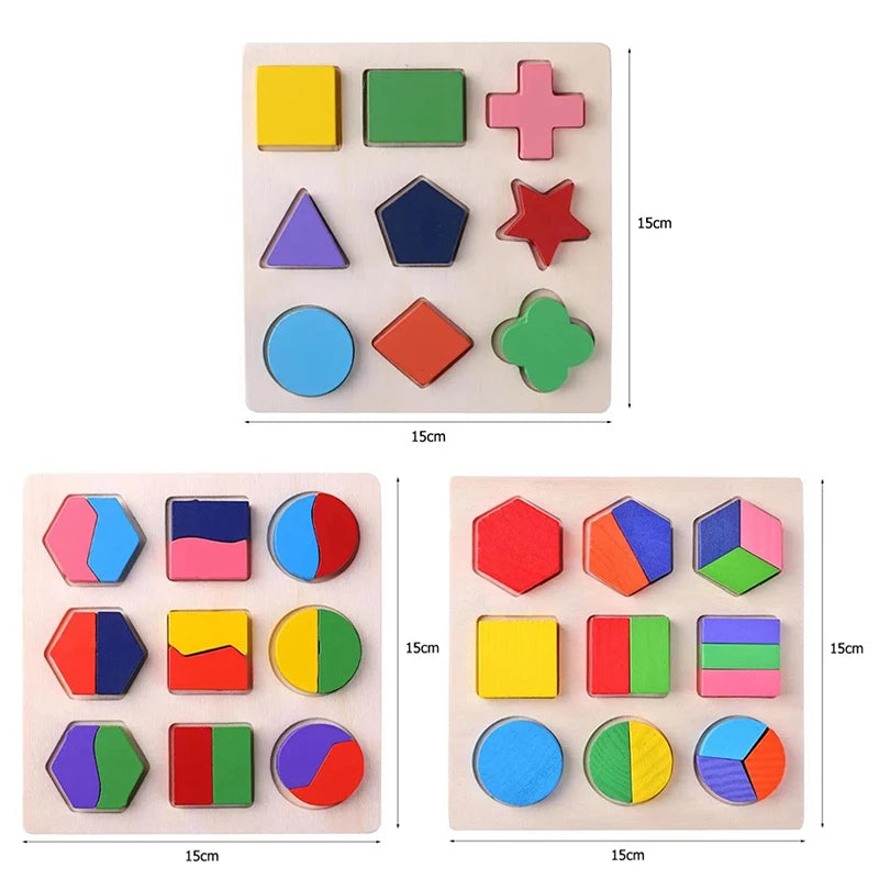Wooden Geometric Puzzle Montessori Shape Sorting Toy