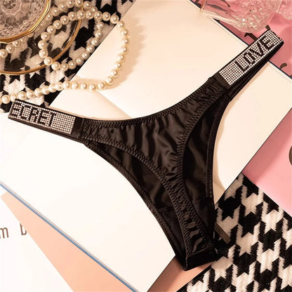 Rhinestone Thong Women's Seamless Low Rise G String