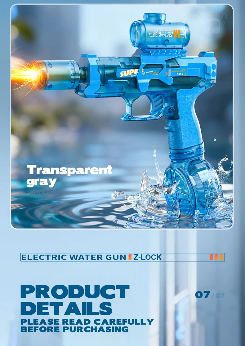 Electric Automatic Water Gun with Lights & Rechargeable Battery