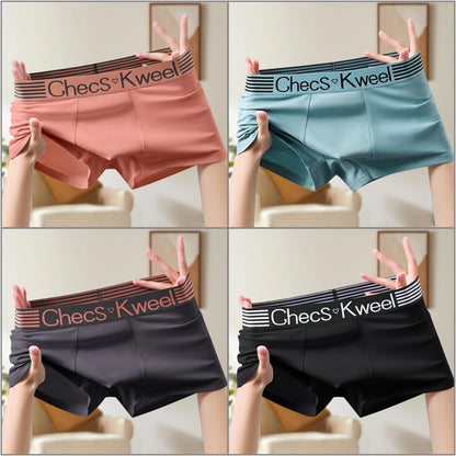 Men's Cotton Boxer Shorts 4PCS Breathable Printed Underwear