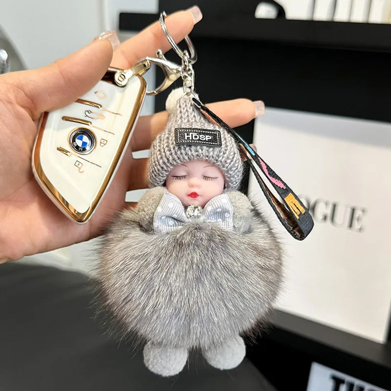 A charming plush accessory for handbags, school bags, wallets, car keys, and everyday gifting.