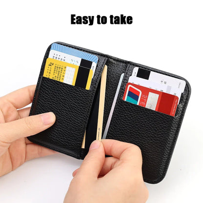Slim Card Wallet PU Leather Mini Credit Card Holder