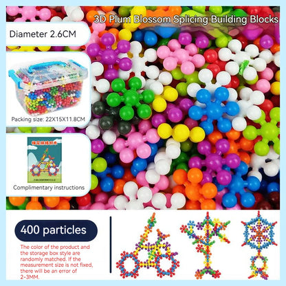 Plum Blossom Building Blocks Colorful Snowflake STEM Construction Toy