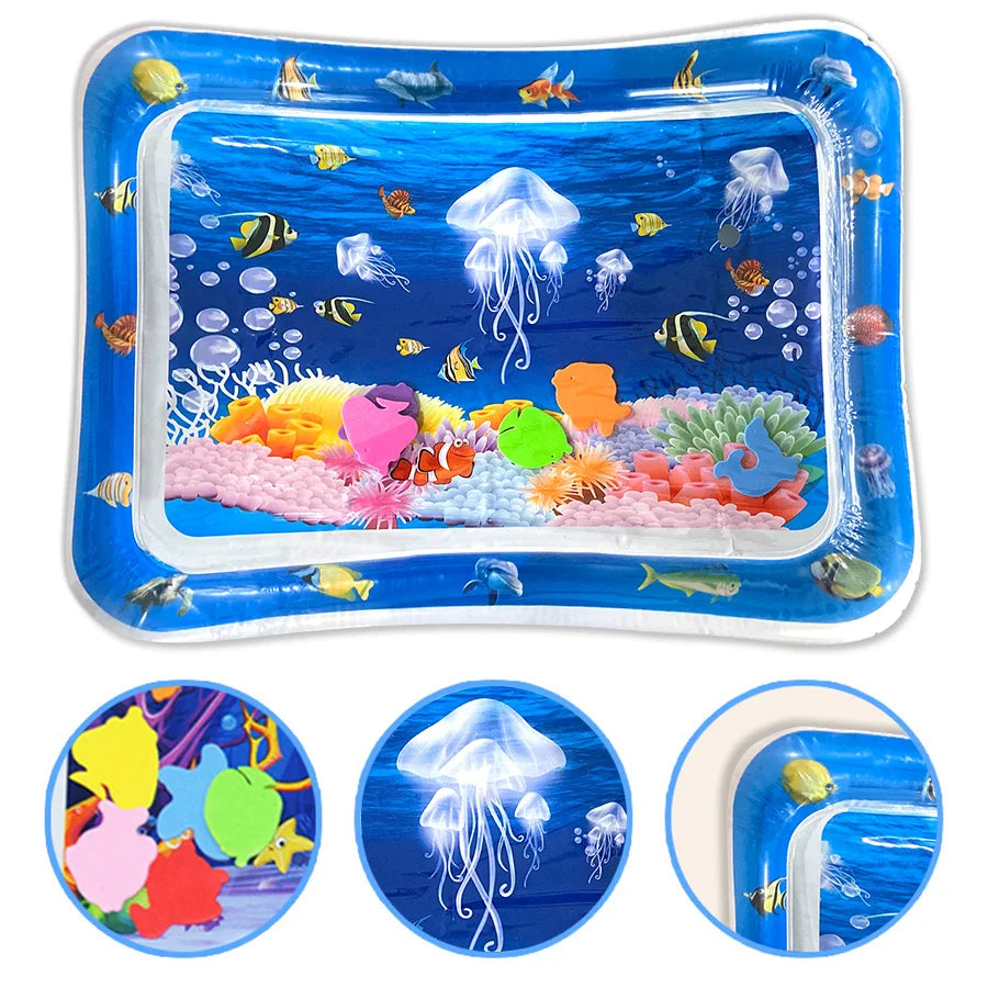 Baby Water Play Mat Inflatable Tummy Time Activity Mat