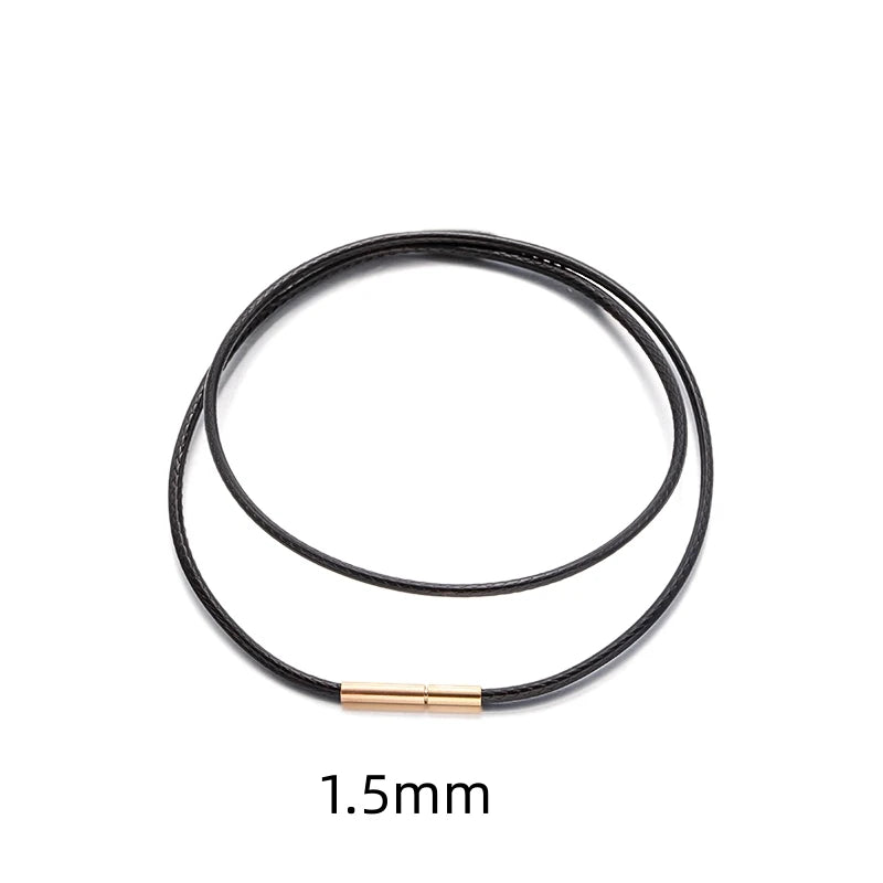 Leather Rope Necklace with Stainless Steel Clasp for Pendants