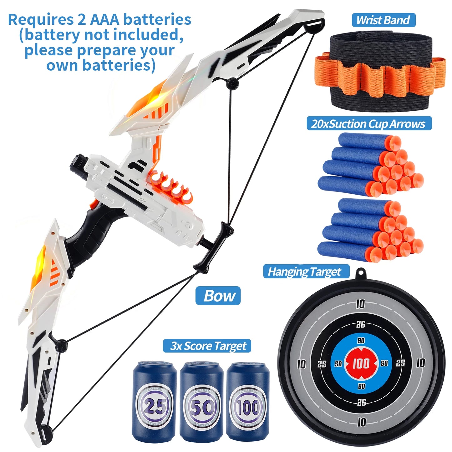 Kids Archery Set with LED Bow and Soft Dart Arrows