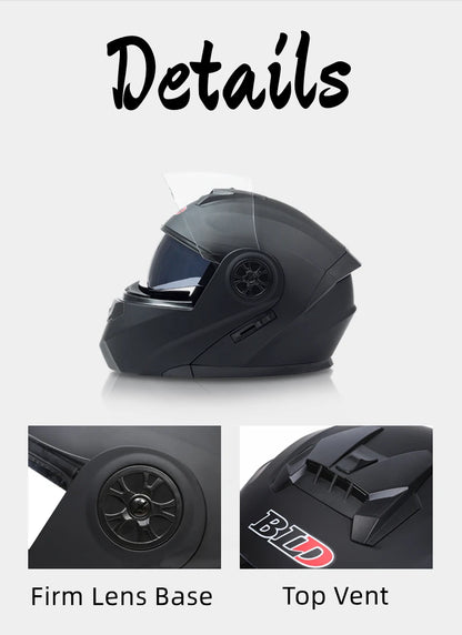 Flip Up Motorcycle Helmet DOT Dual Visor Modular Full Face