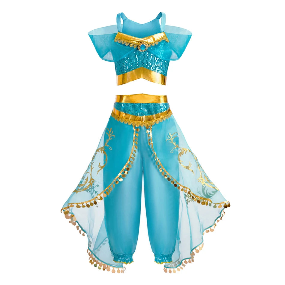 Girls Princess Dress Elsa Anna Kids Cosplay Costume