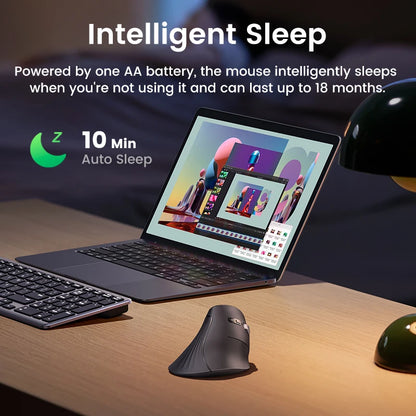 MU008 Vertical Wireless Mouse – Ergonomic Bluetooth & 2.4G Mouse with 4000 DPI