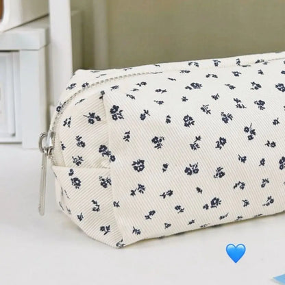 Floral Pencil Case Large Capacity Canvas Pen Bag