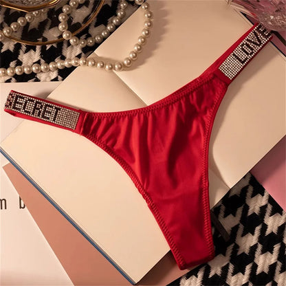 Rhinestone Thong Women's Seamless Low Rise G String