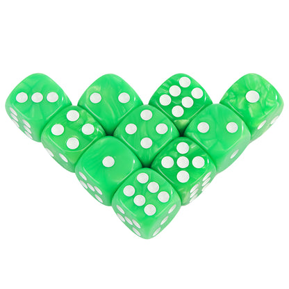 Acrylic Dice Set 10 Piece 16mm Marble D6 Game Dice
