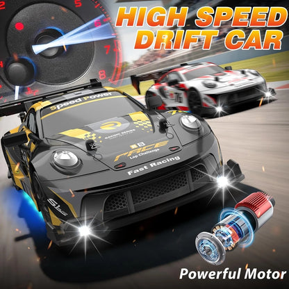 1:24 4WD RC Drift Racing Car with LED Lights – High Speed Remote Control Car