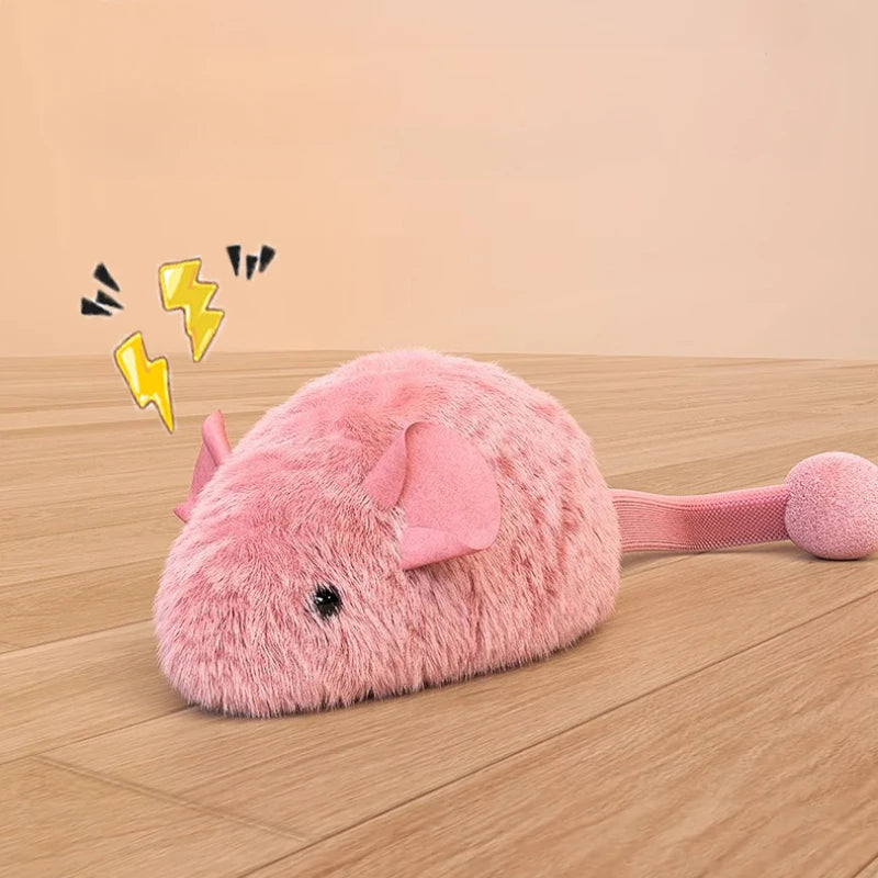 Plush Mouse Cat Toy Interactive Faux Fur Play Toy