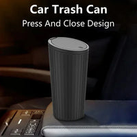 Car Trash Bin – Mini Auto Garbage Can with Lid & Storage Organizer