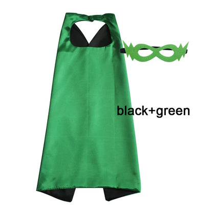 Kids Superhero Cape with Mask Reversible Satin Costume