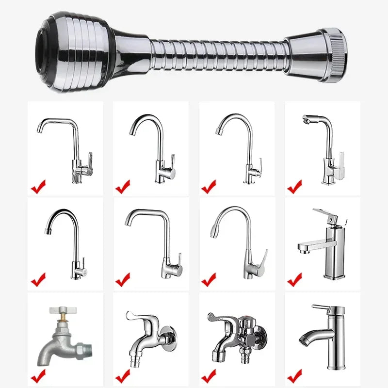 360° Rotatable Faucet Extender – 2-Mode Water Saving Aerator