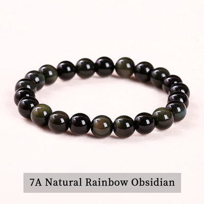 Natural Stone Bead Bracelet – Crystal Gemstone Stretch Bracelet