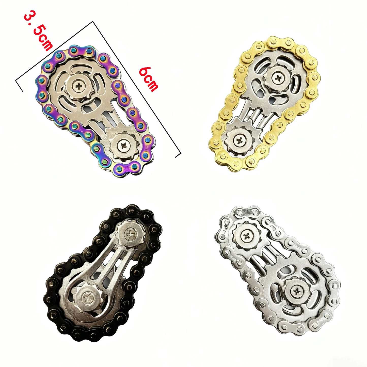 Metal Fidget Spinner – Gear & Bike Chain Fingertip Spinner
