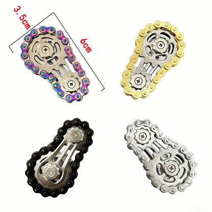 Metal Fidget Spinner – Gear & Bike Chain Fingertip Spinner