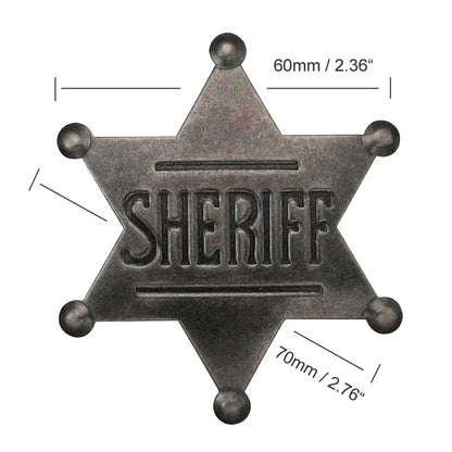 Sheriff Badge Brooch Metal Deputy Star Costume Pin