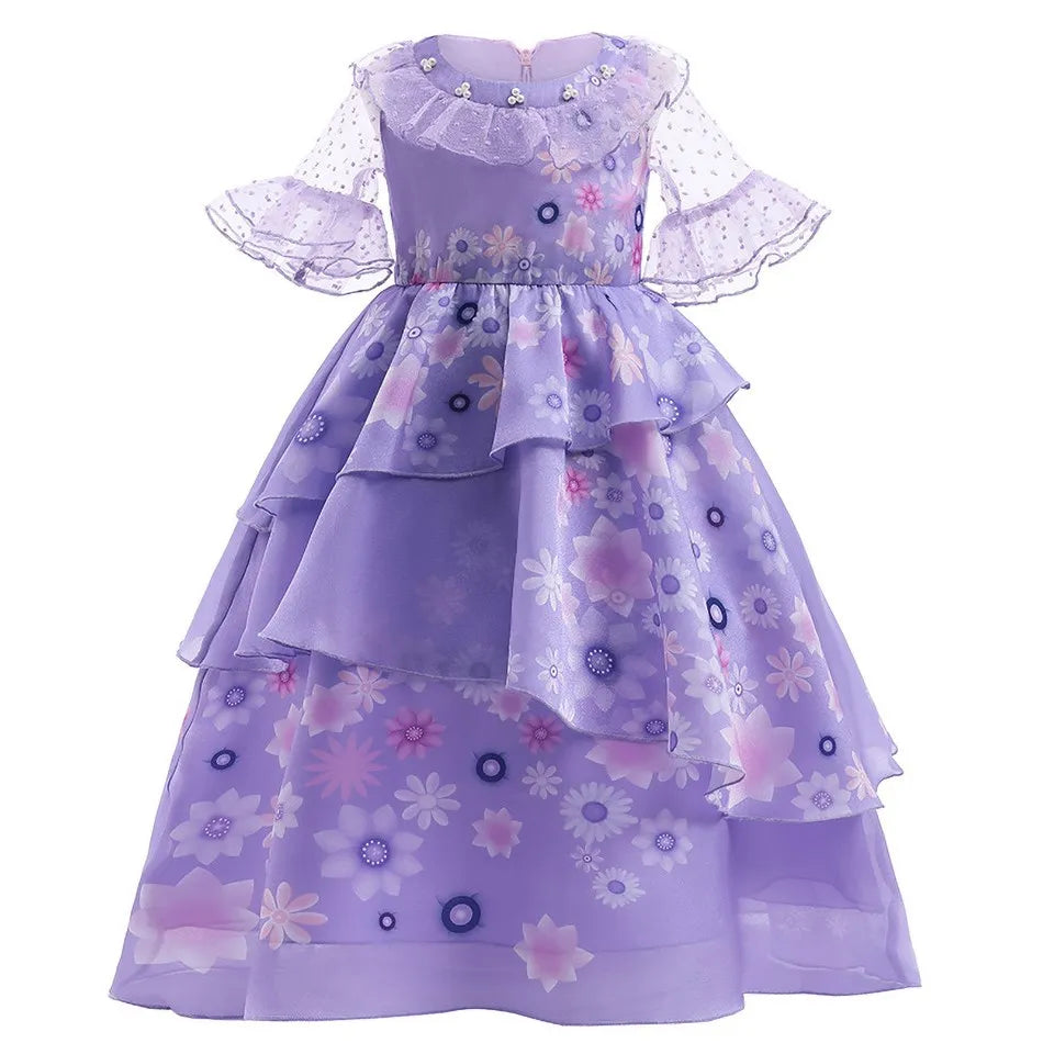 Girls Princess Dress Elsa Anna Kids Cosplay Costume