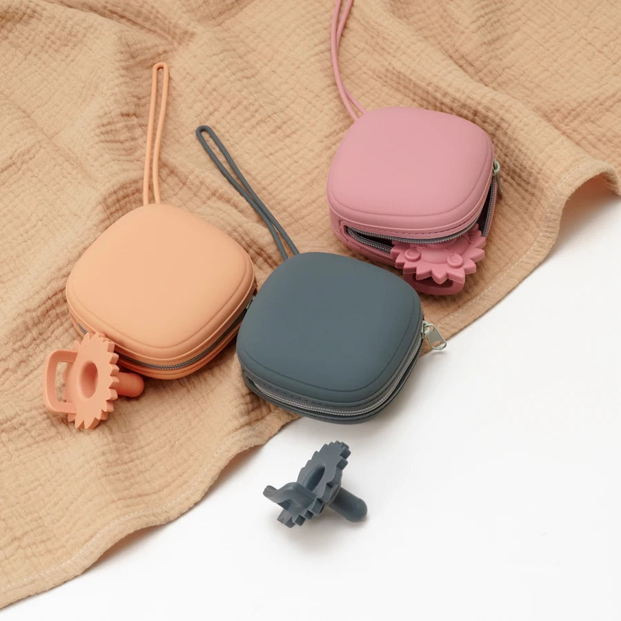 Silicone Pacifier Holder Case Portable Baby Soother Box