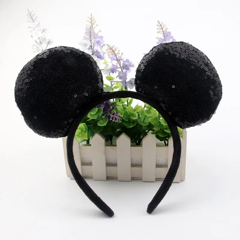 Mouse Ears Headband with Sequin Bow for Parties & Cosplay