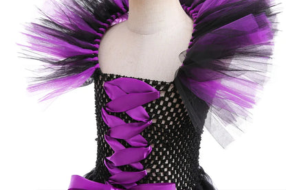 Maleficent Costume Dress for Girls Halloween Princess Gown