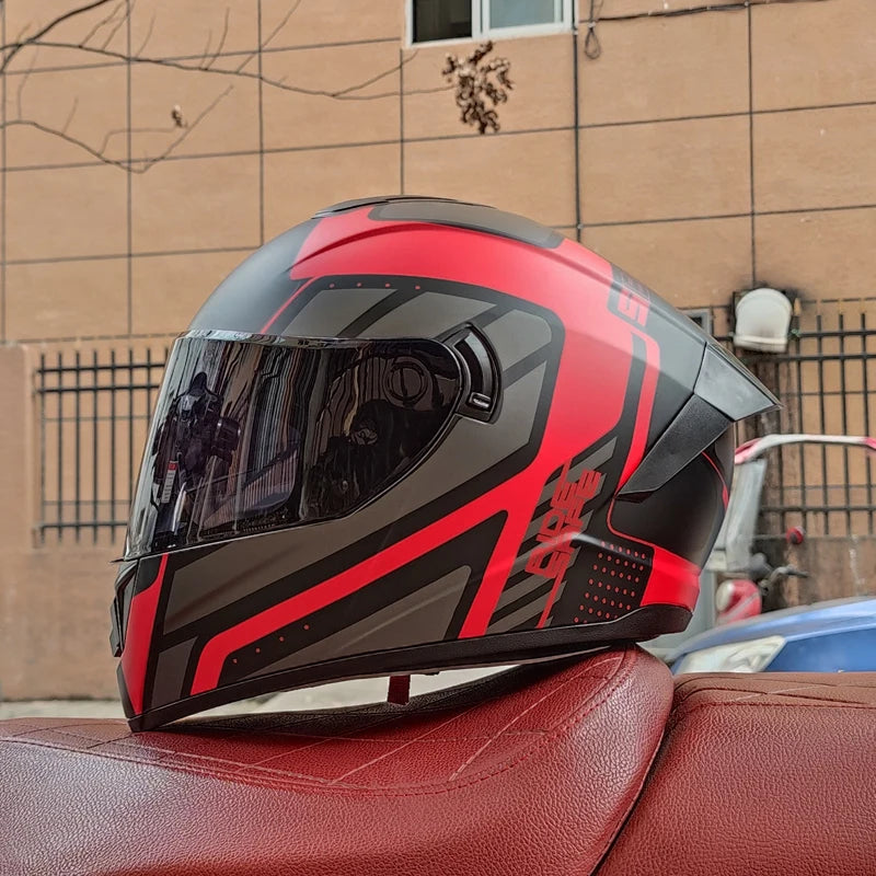 Full Face Motorcycle Helmet DOT Dual Visor Racing Helmet