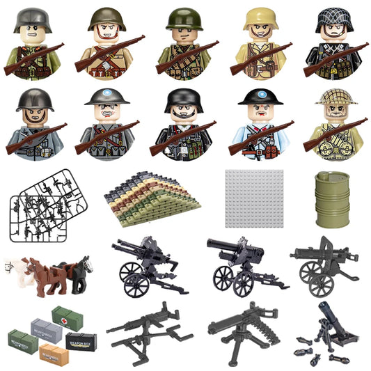 WWII Military Building Blocks – Army Mini Figure Model Set