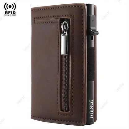 RFID Blocking Wallet Pop Up Aluminum Card Holder for Men