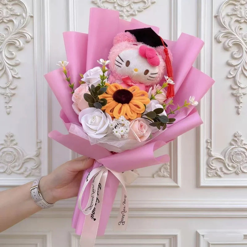 Cartoon Graduation Plush Bouquet Soft Stuffed Doll Gift