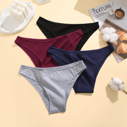 Cotton Seamless Panties 4PCS Women's Low Rise Briefs