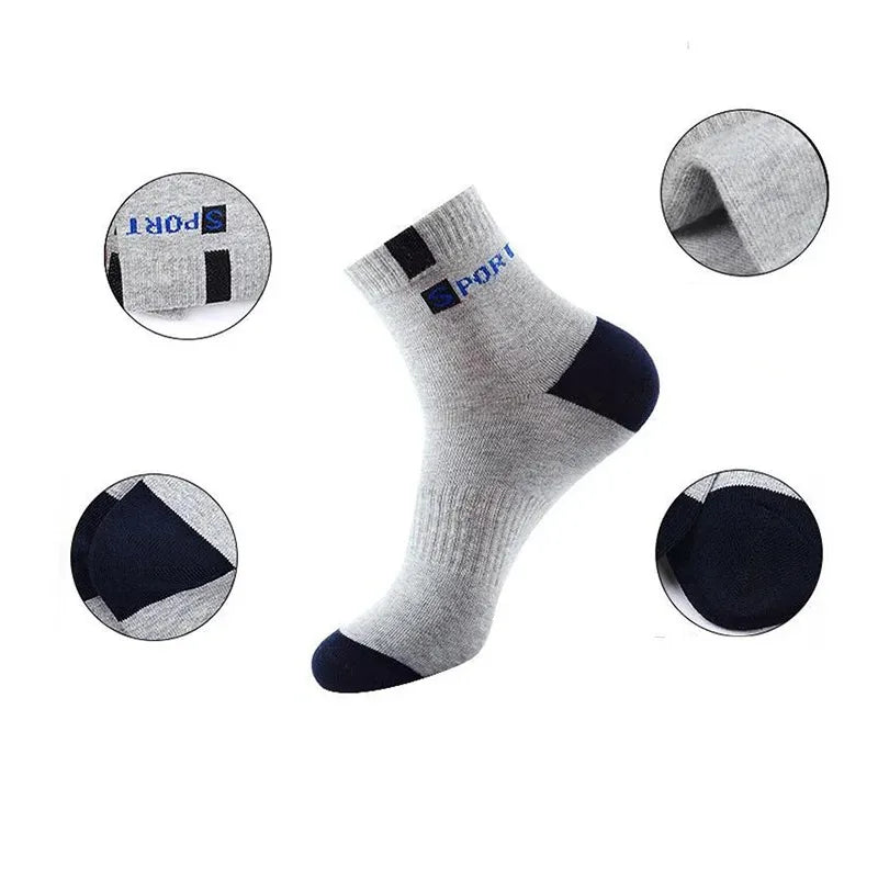 Men's Bamboo Fiber Socks Breathable Crew Sports Socks