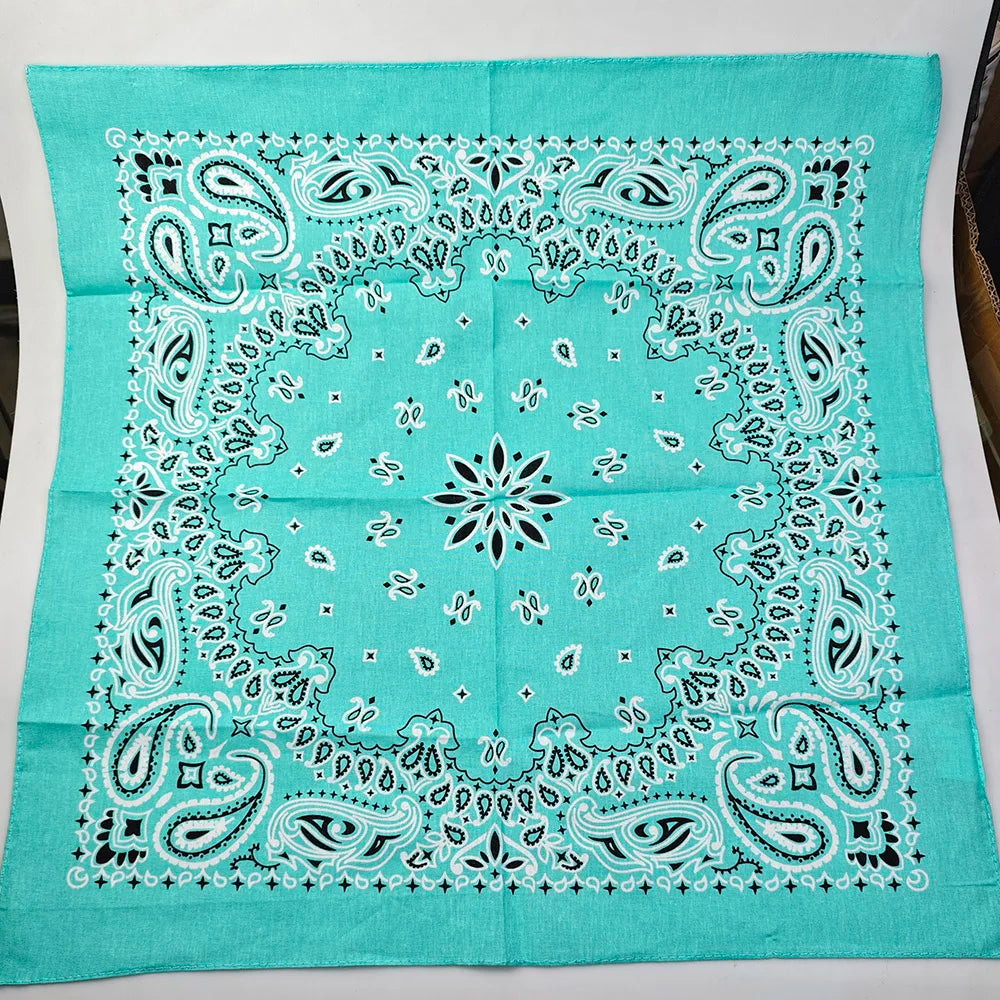 Paisley Bandana 100% Cotton Square Head Scarf 55cm